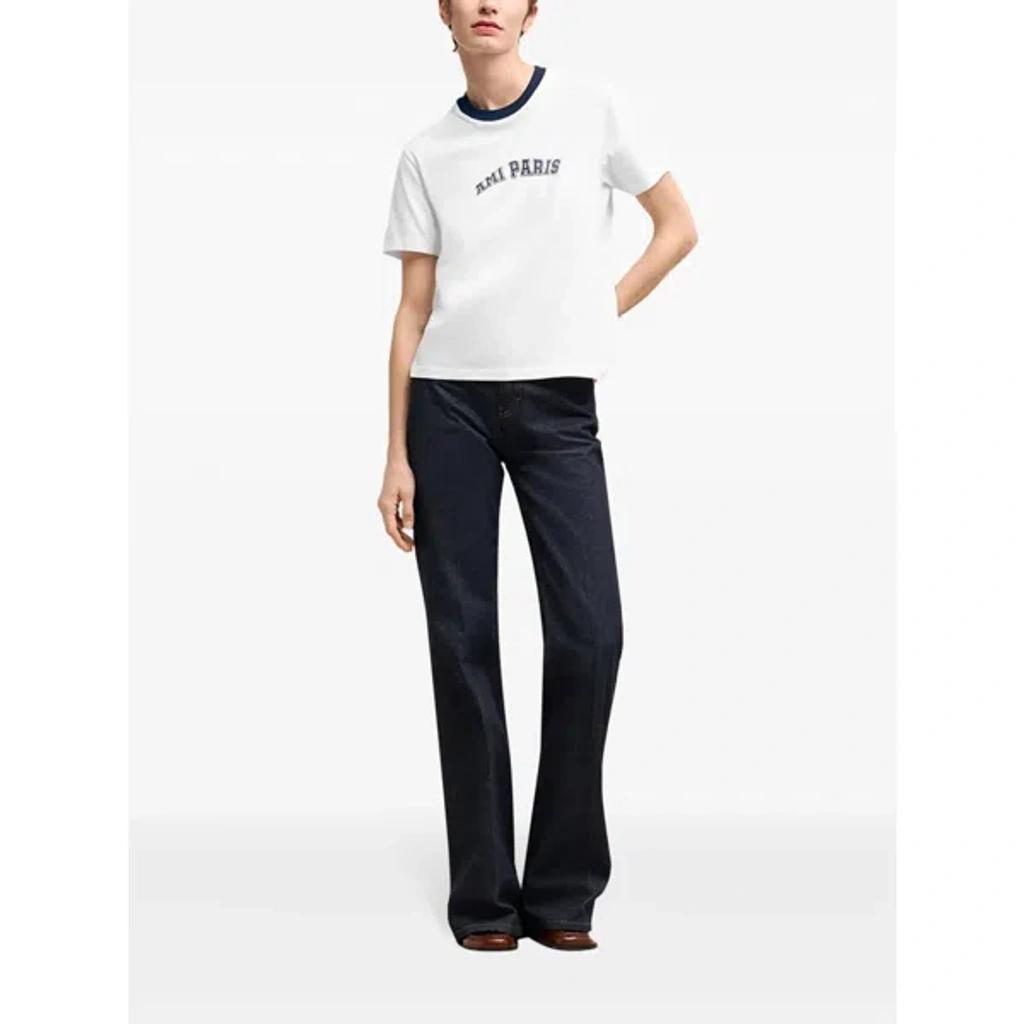 AMI ALEXANDRE MATTIUSSI Ami Paris Organic Cotton Logo Graphic T-shirt In White Product Image