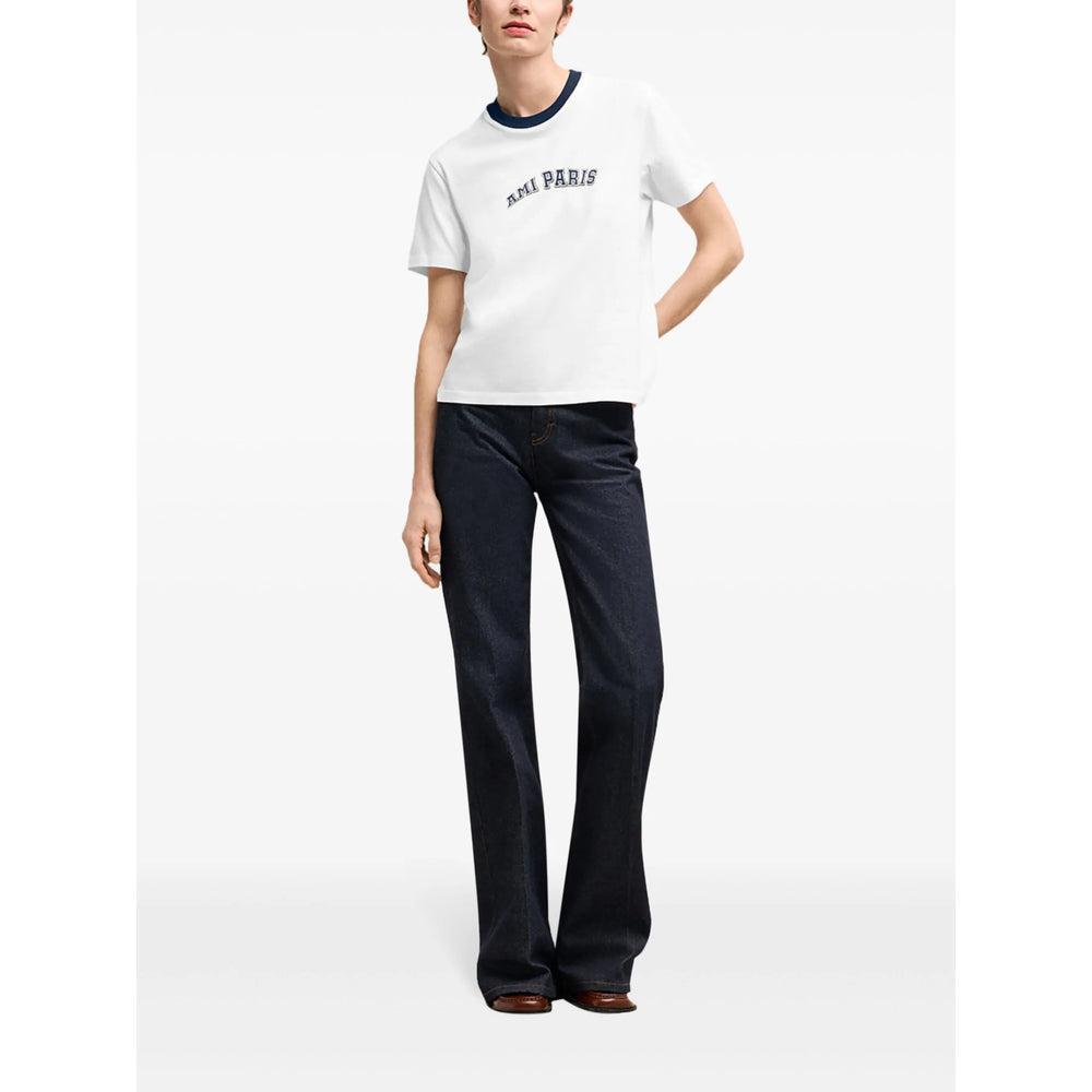 AMI ALEXANDRE MATTIUSSI Ami Paris Organic Cotton Logo Graphic T-shirt In White Product Image