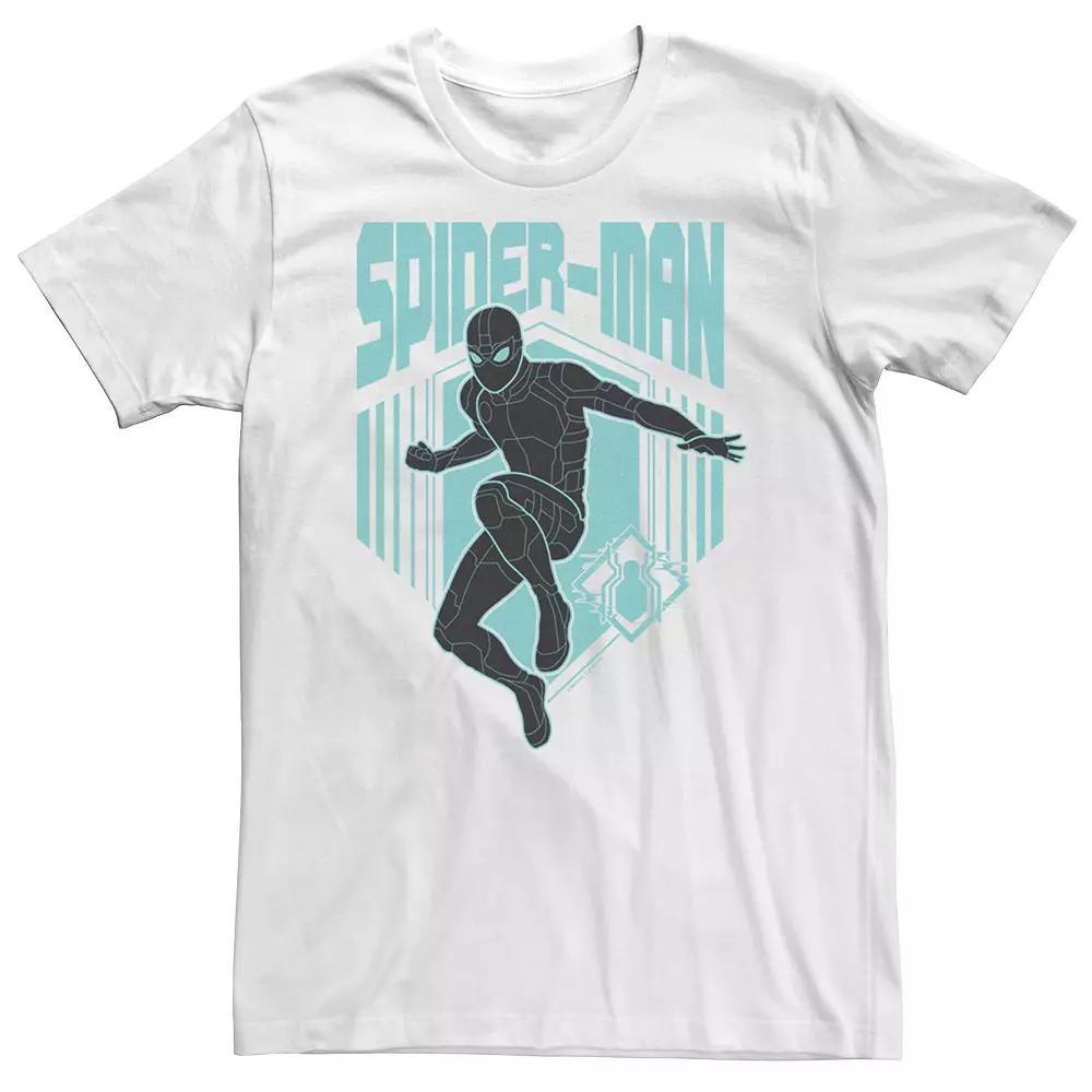 Big & Tall Marvel Spider-Man Far From Home Stealth Suit Silhouette Logo Tee, Men's, Size: 4XL Tall, White Product Image
