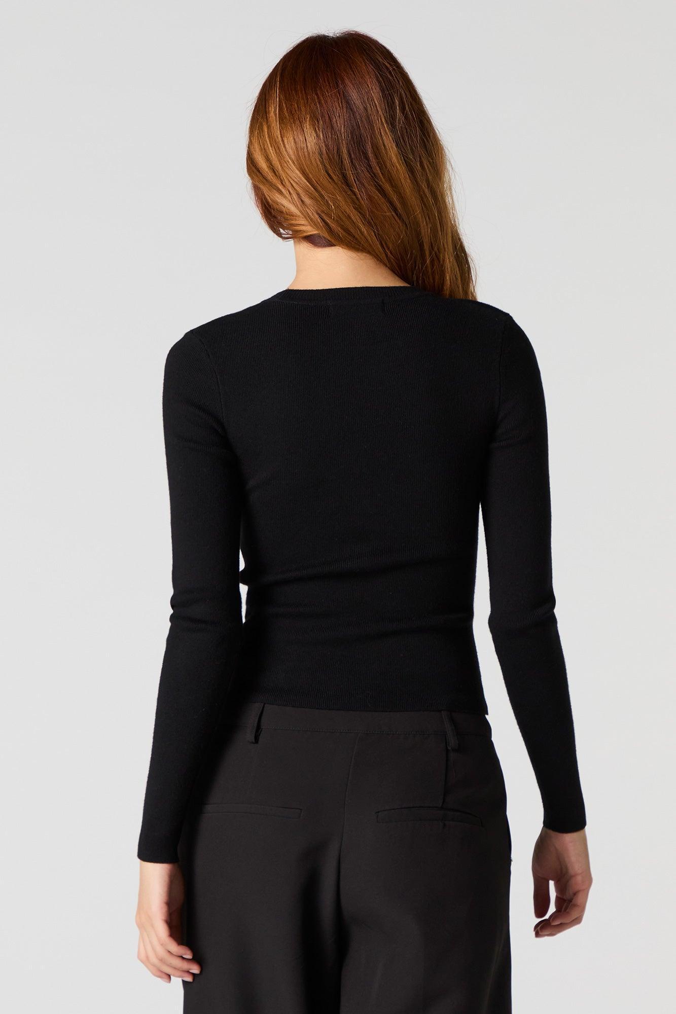 Ribbed Knit Fitted Sweater Female Product Image