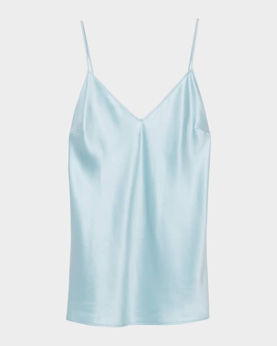 Clea V-Neck Silk Satin Tank Product Image