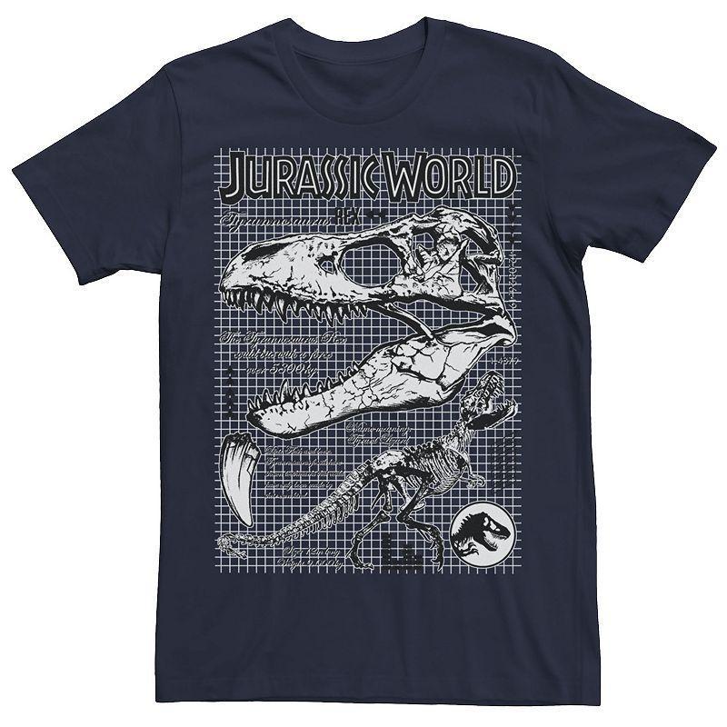 Men's Jurassic World Two T-Rex Bones Schematic Graphic Tee, Size: Large, Grey Heather Product Image