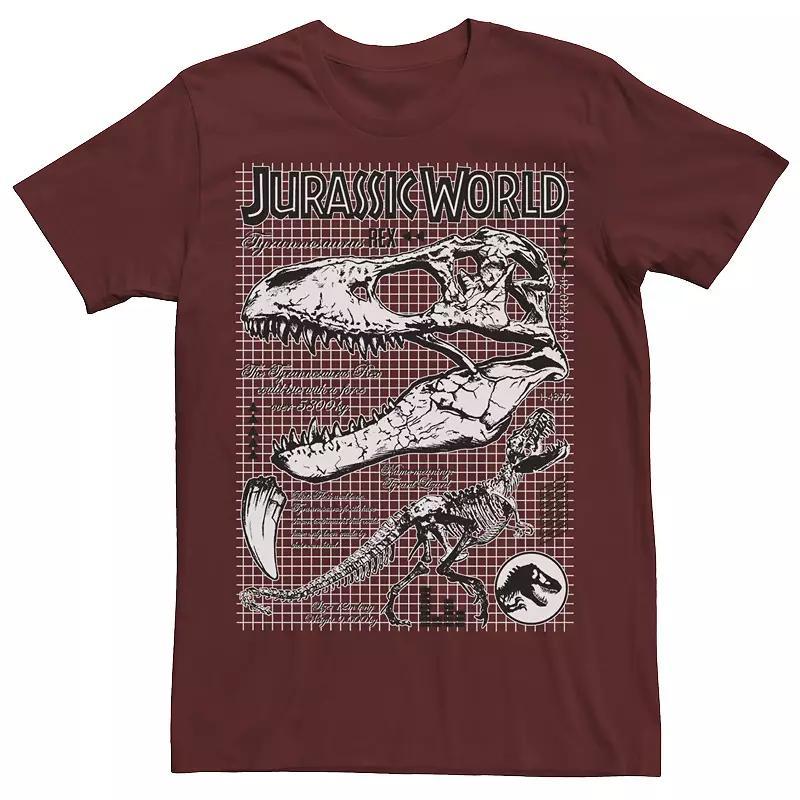 Men's Jurassic World Two T-Rex Bones Schematic Graphic Tee, Size: Large, Grey Heather Product Image