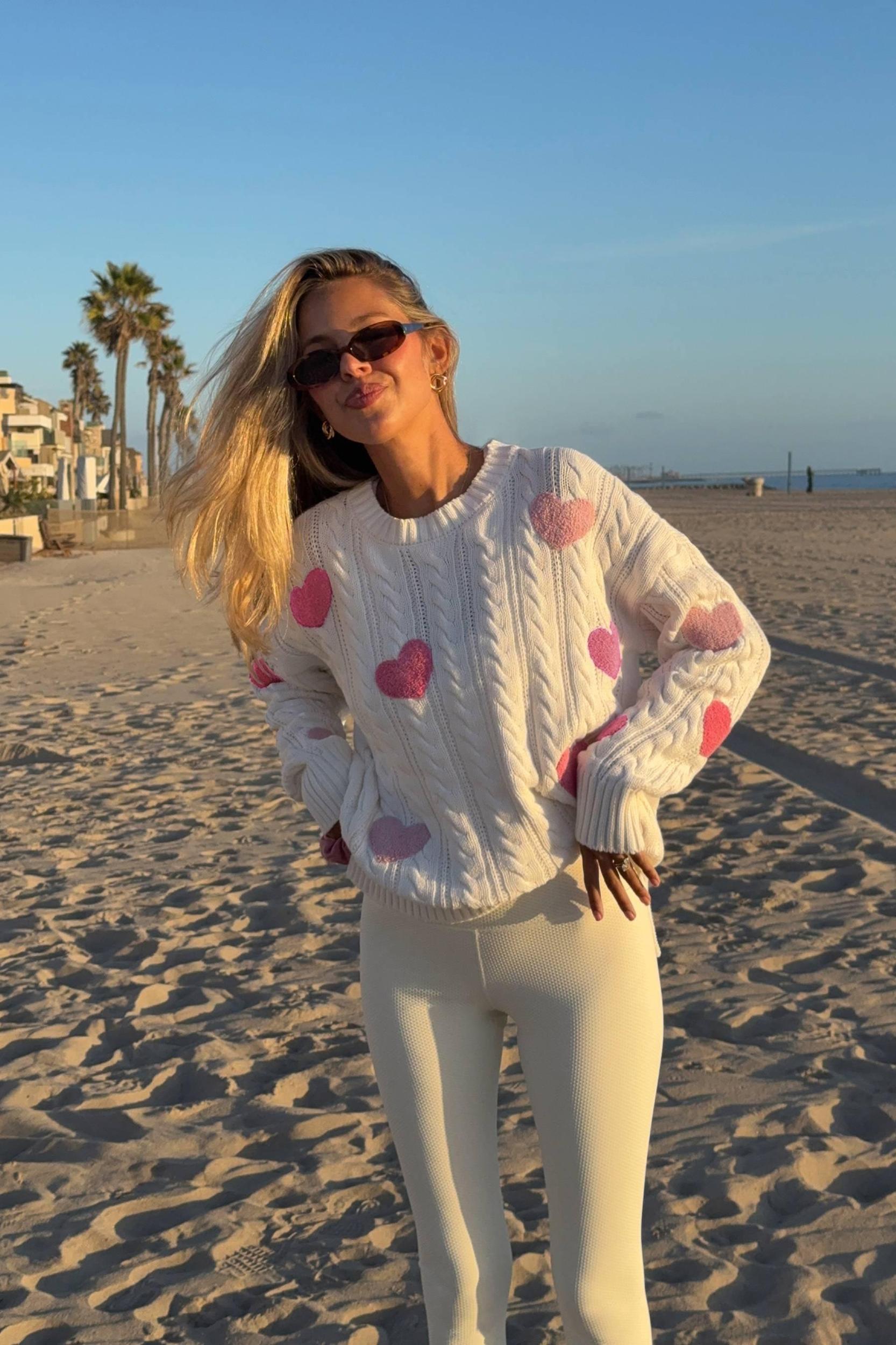 Callie Sweater Love Ivory Cable Product Image
