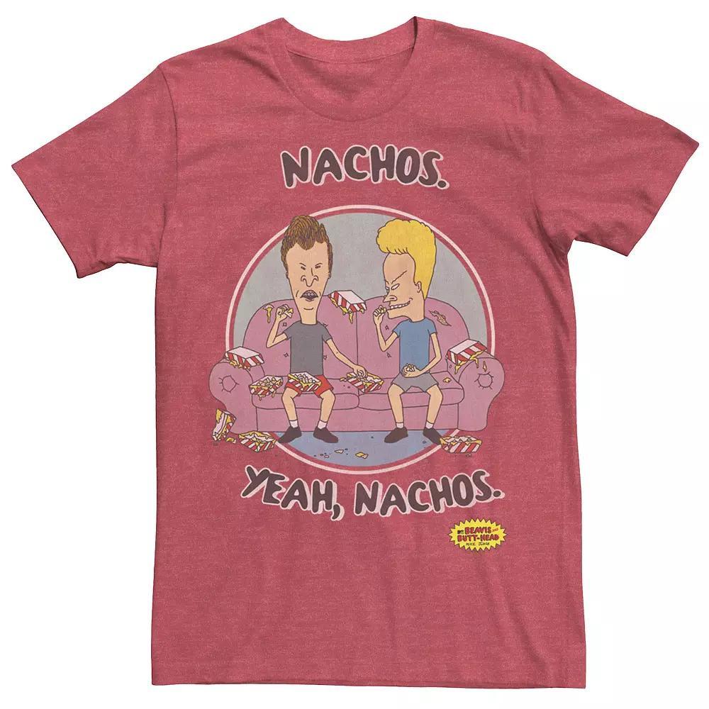 Men's Beavis And Butt-Head "Nachos Yeah Nachos" Portrait Tee, Size: XL, Red Grey Product Image