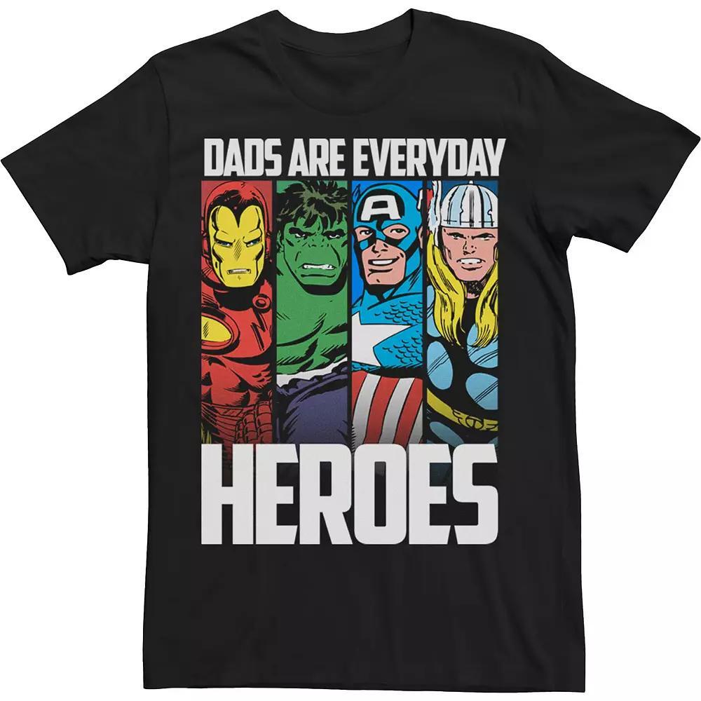 Big & Tall Marvel Avengers Father's Day Everyday Heroes Tee, Men's, Size: 3XL Tall, Black Product Image