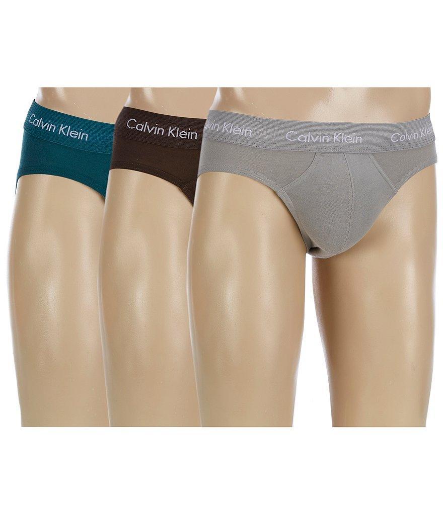 Calvin Klein Cotton Stretch Solid Hip Briefs 3-Pack Product Image