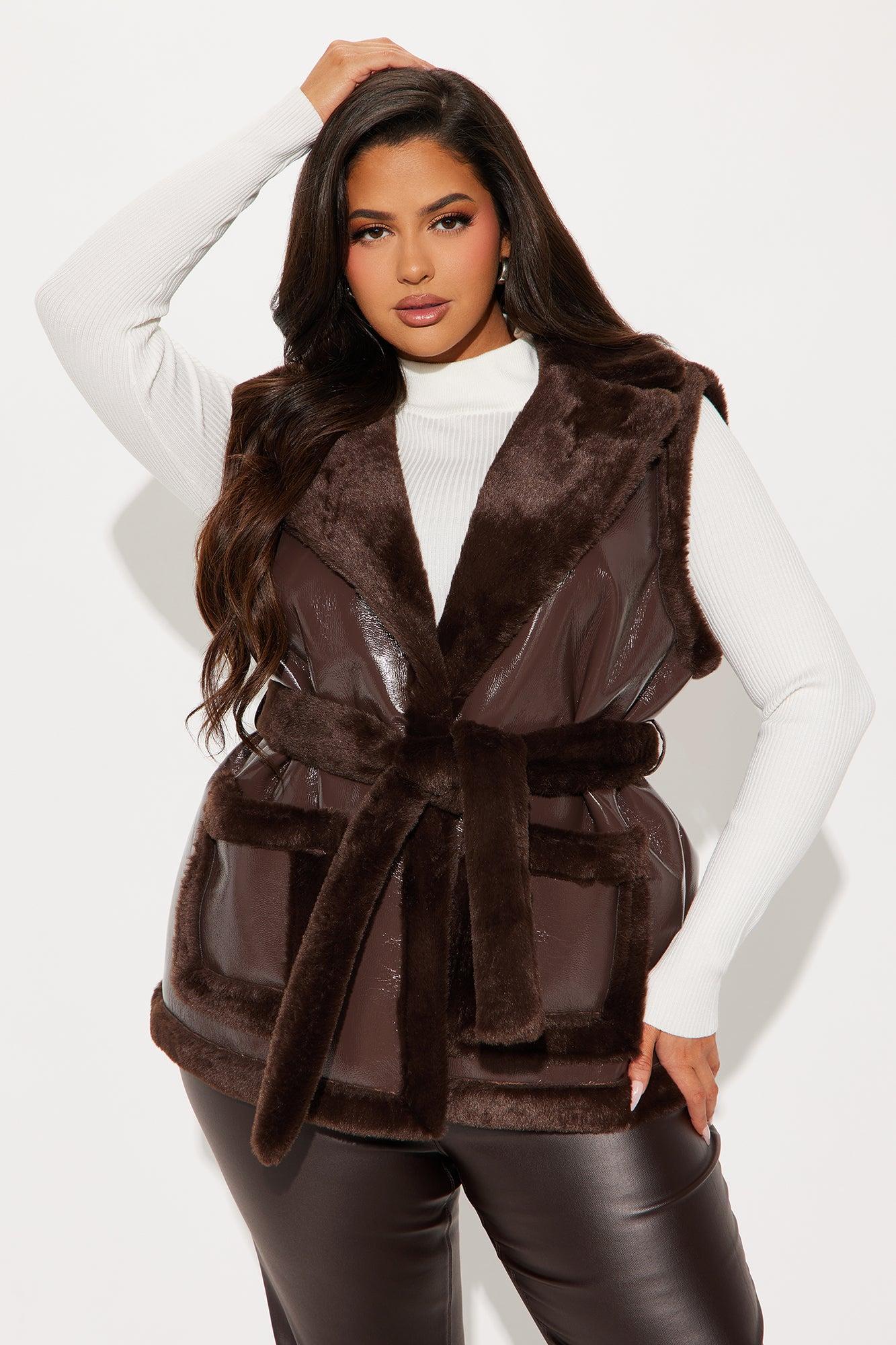 Rule Breaker Shearling Vest - Chocolate Product Image