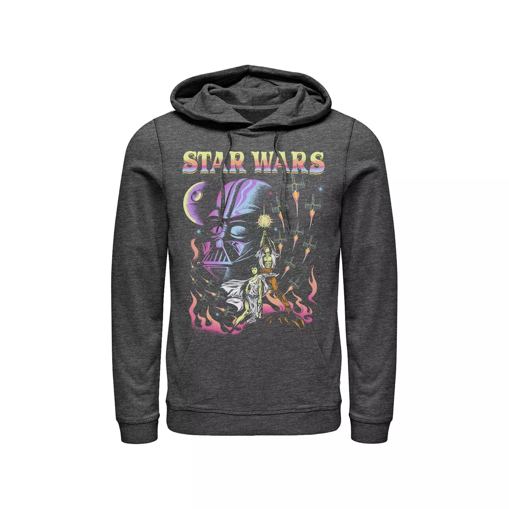 Men's Star Wars Retro Blacklight Colors Poster Hoodie, Size: XXL Product Image