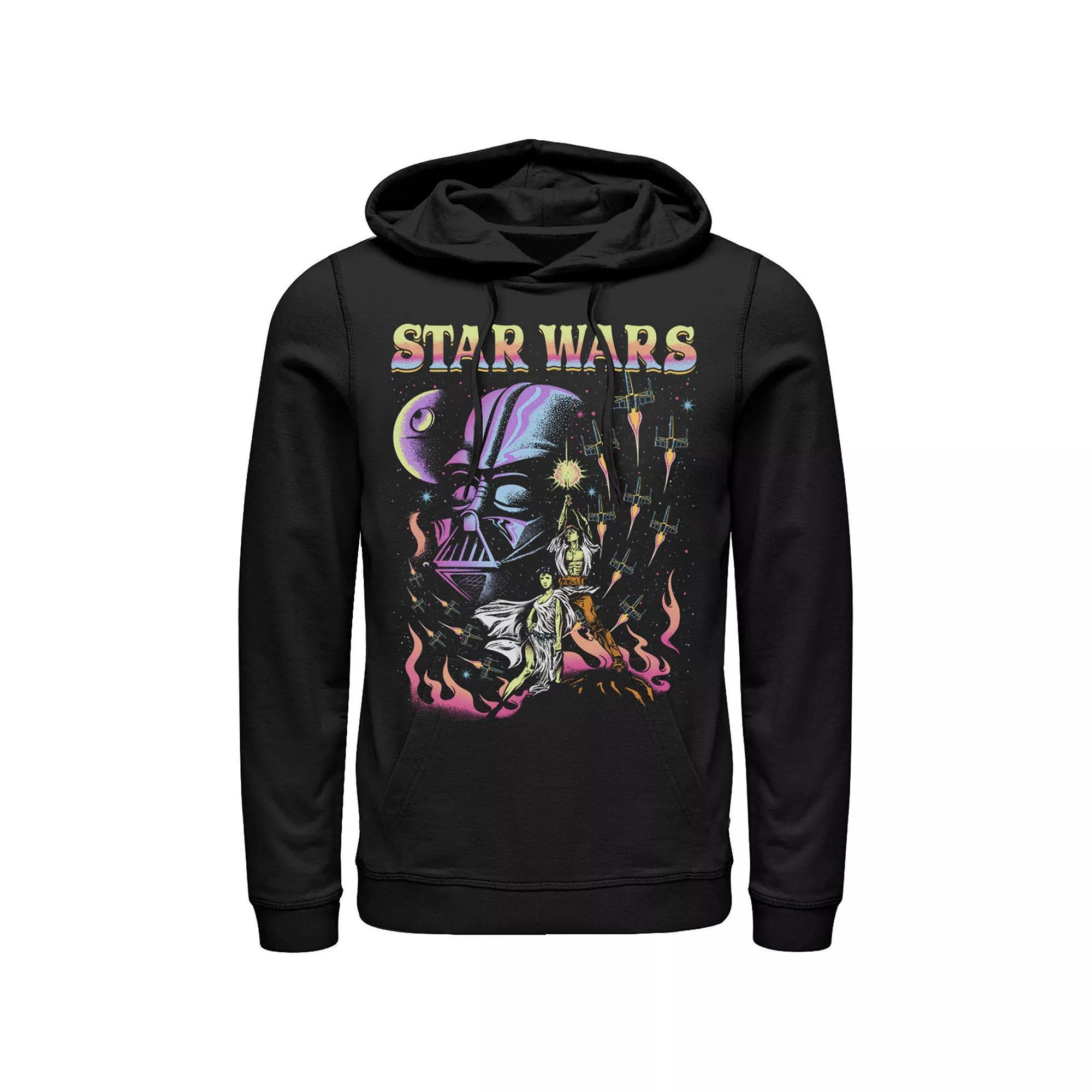 Men's Star Wars Retro Blacklight Colors Poster Hoodie, Size: XXL Product Image