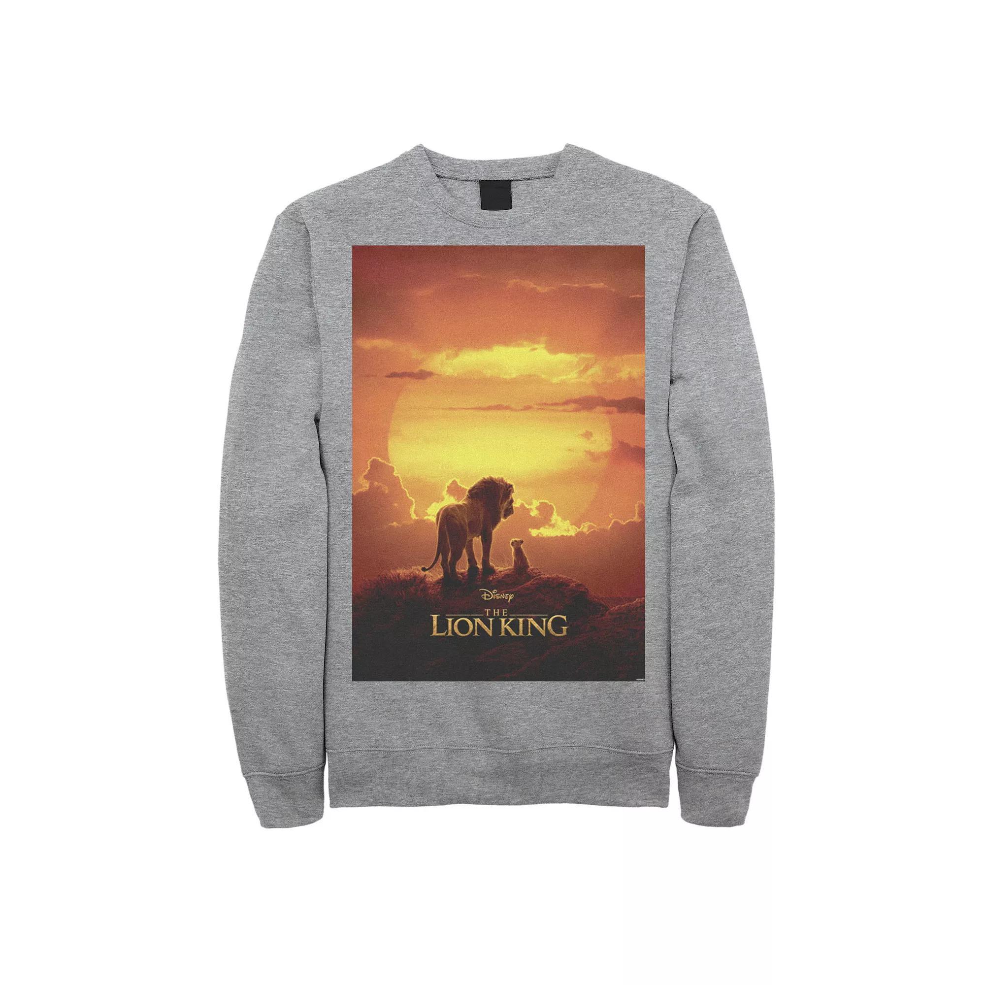 Disney's The Lion King Pride Rock Live Action Movie Poster Men's Fleece, Size: Large, Athletic Grey Product Image