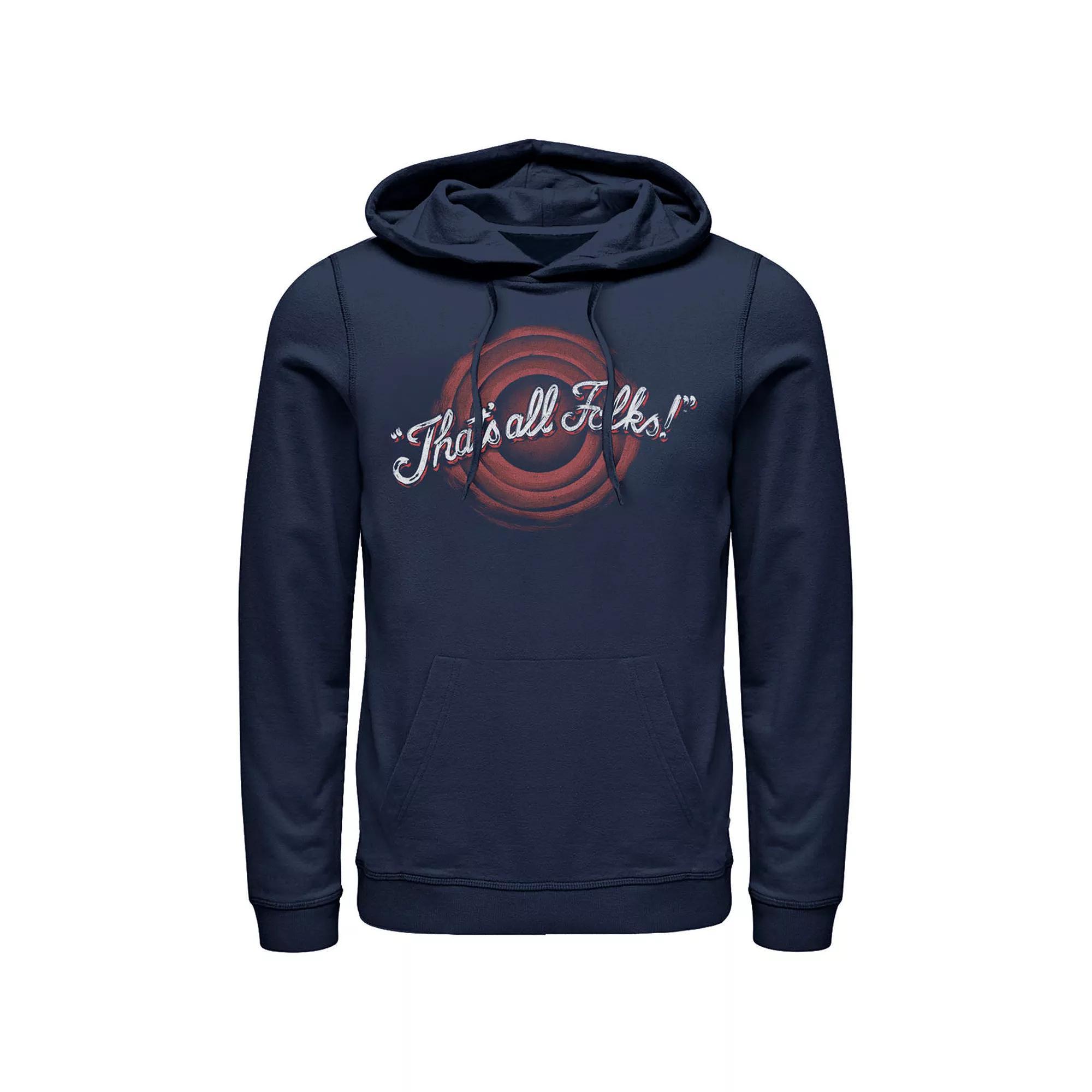 Men's Looney Tunes That's All Folks Hoodie, Size: Large, Blue Product Image