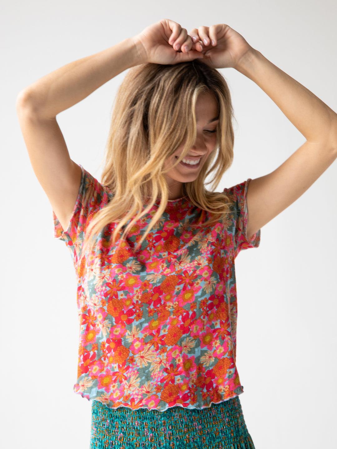 Lily Cotton Short Sleeve Tee Shirt Product Image