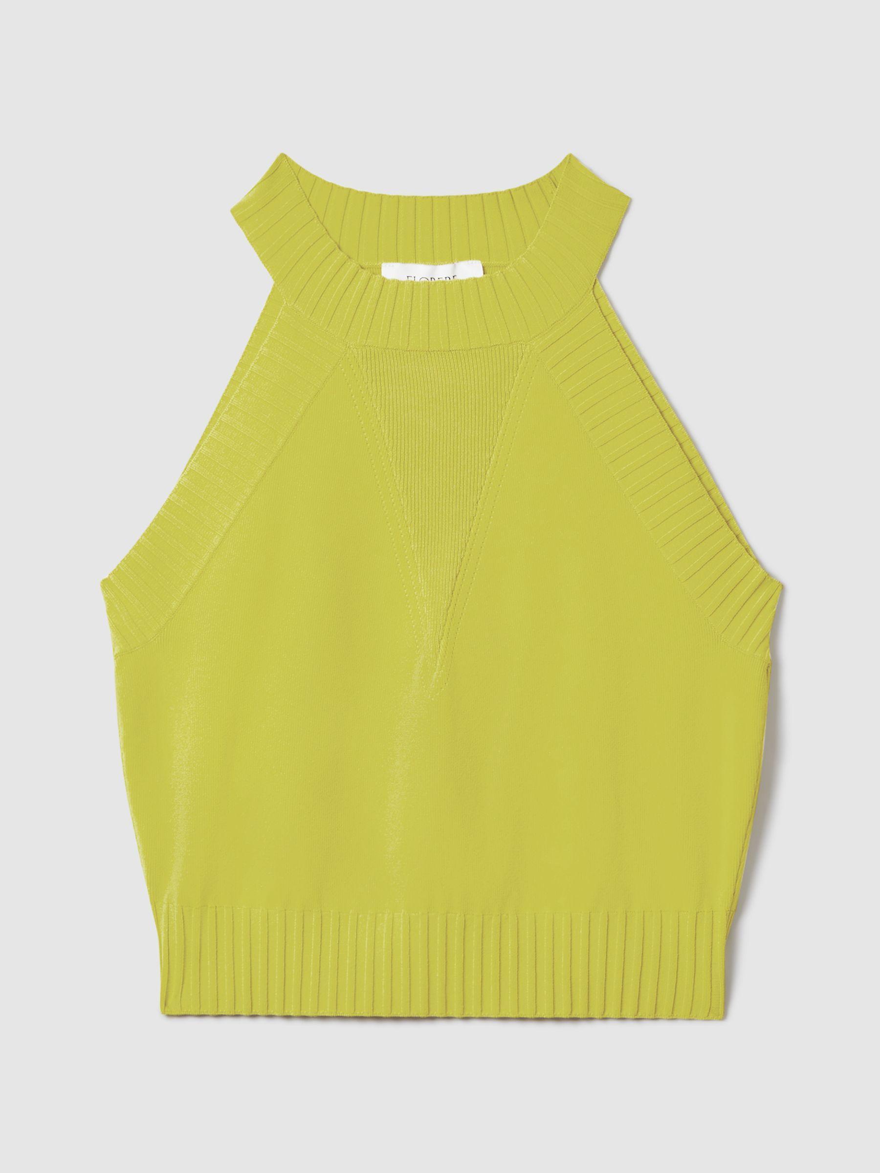 Florere Knitted Halter Neck Vest in Lime Product Image