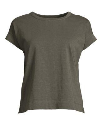 Women's Lands' End Short Sleeve Boxy Slub Tee, Size: Small, Ivory Product Image