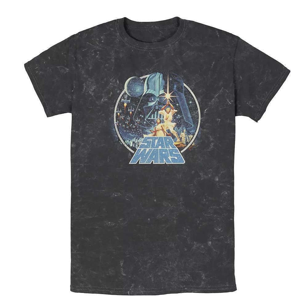 Men's Star Wars Group Victory Scene Retro Poster Tee, Size: Medium, Black Product Image