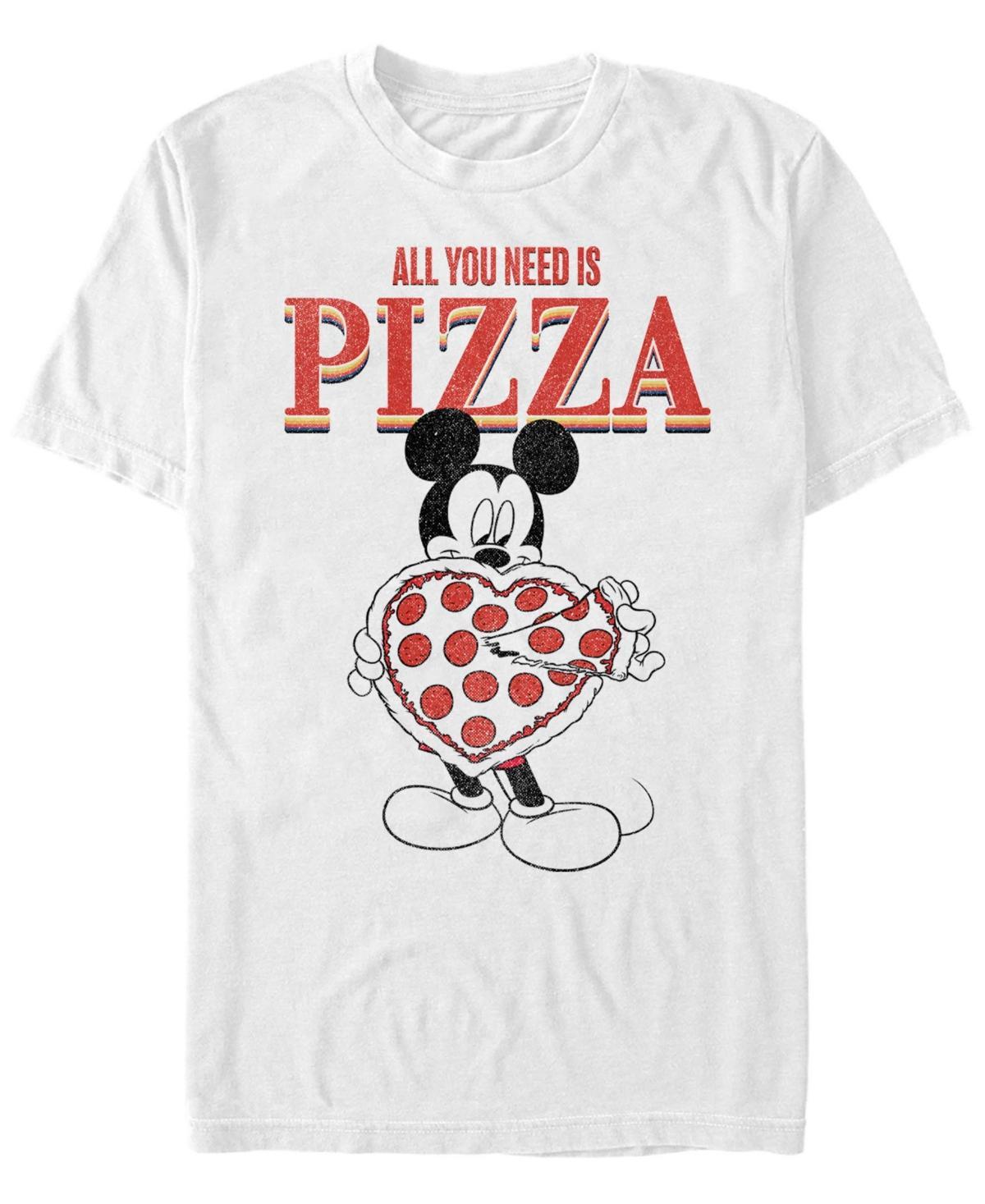 Disney's Mickey & Friends Mickey All You Need Is Pizza Men's Tee, Size: XXL, White Product Image