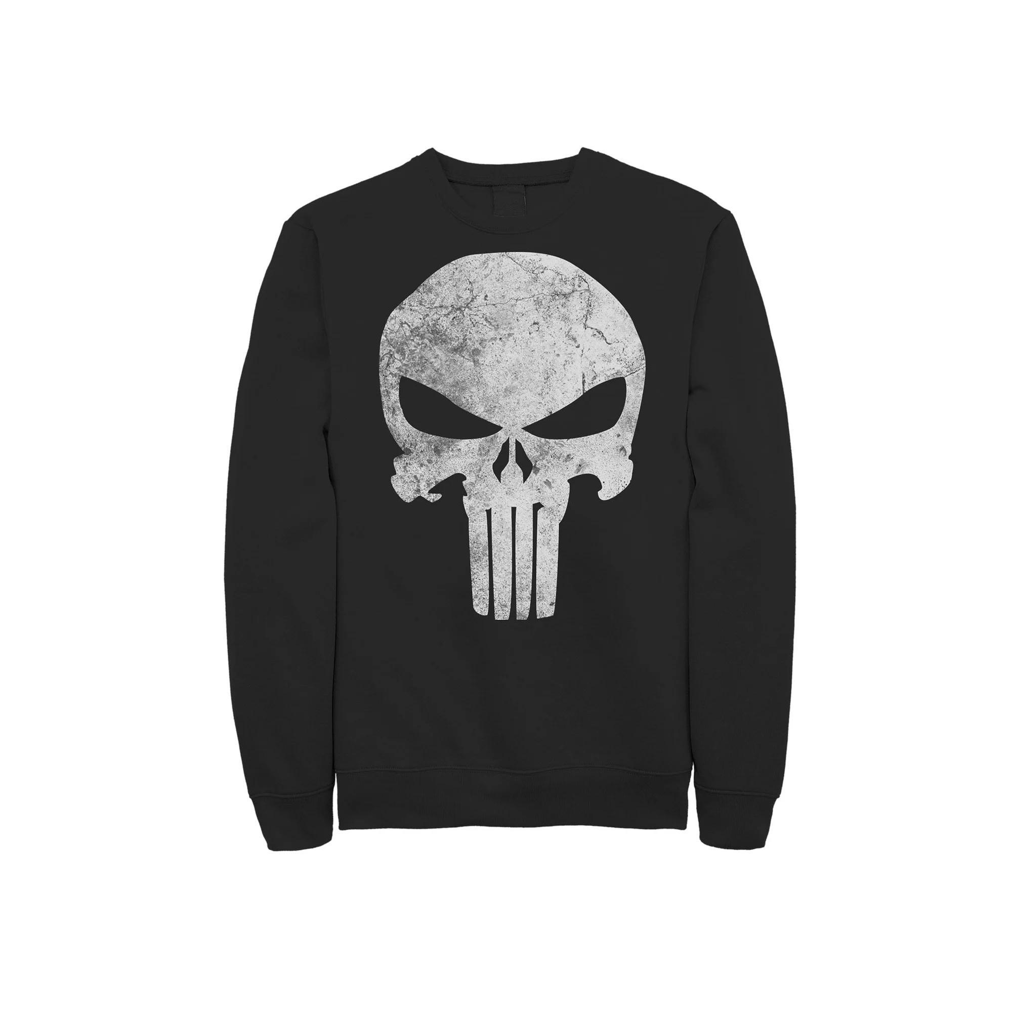 Big & Tall Marvel Distressed Skull Punisher Logo Sweatshirt, Men's, Size: XXL Tall, Black Product Image