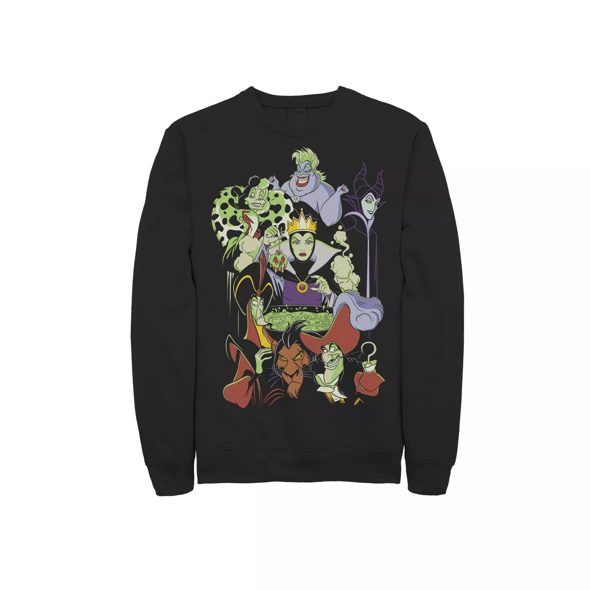 Disney Villains Men's Cauldron Group Shot Sweatshirt, Size: Large, Black Product Image