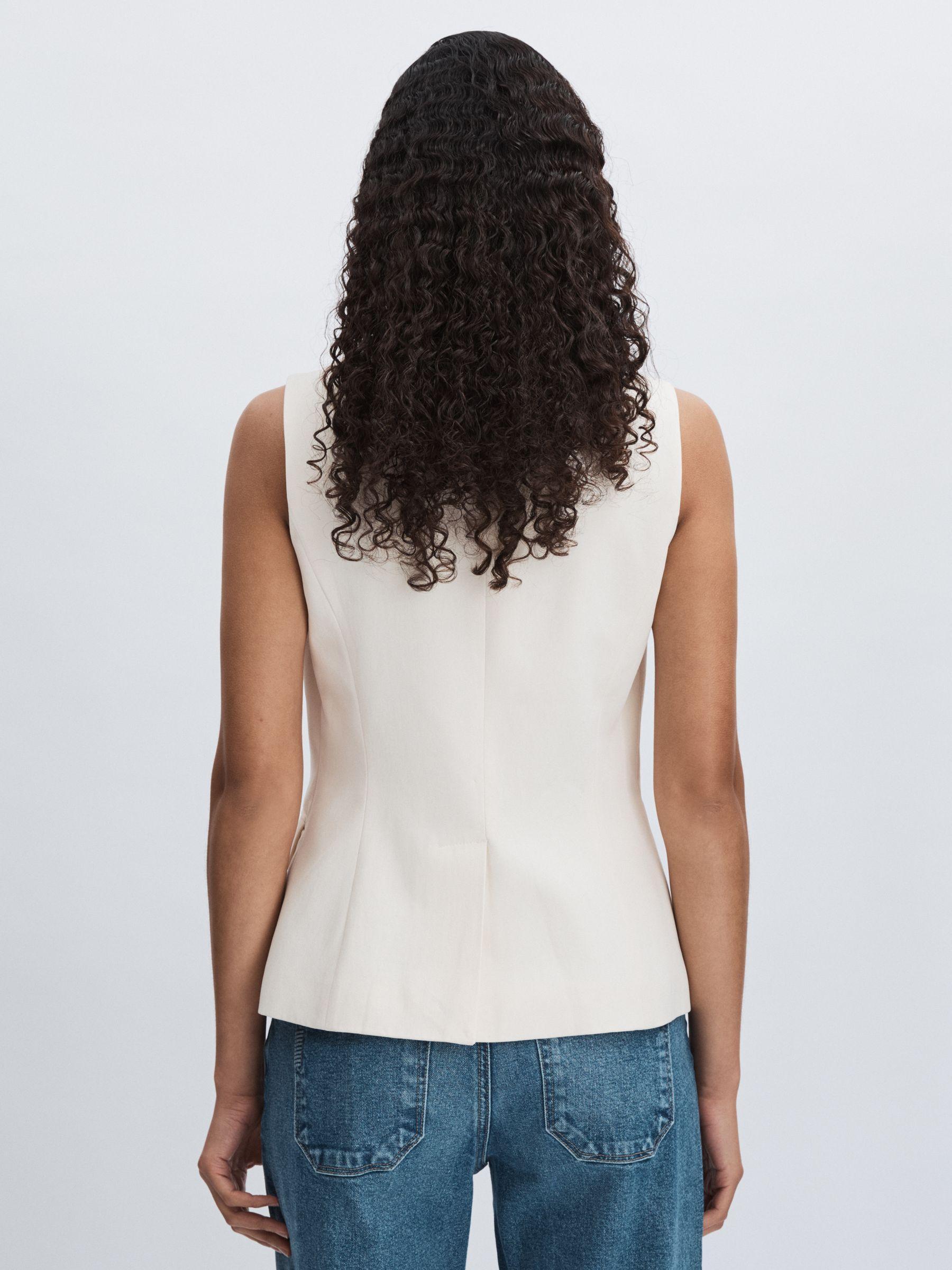 Paige Lyocell Cotton Tailored Waistcoat in Ivory Product Image