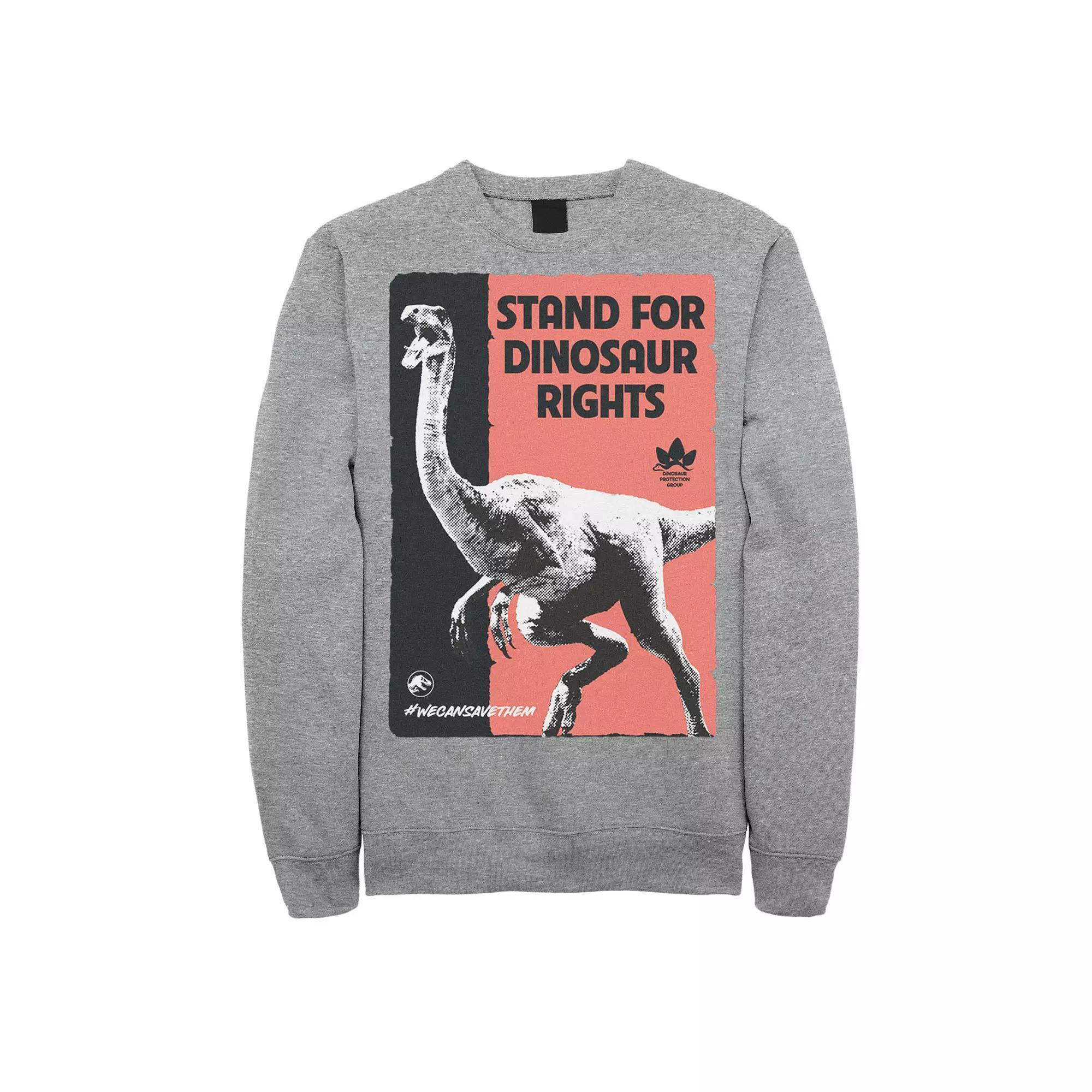 Men's Jurassic World Stand For Dinosaurs Poster Sweatshirt, Size: XXL, Blue Product Image