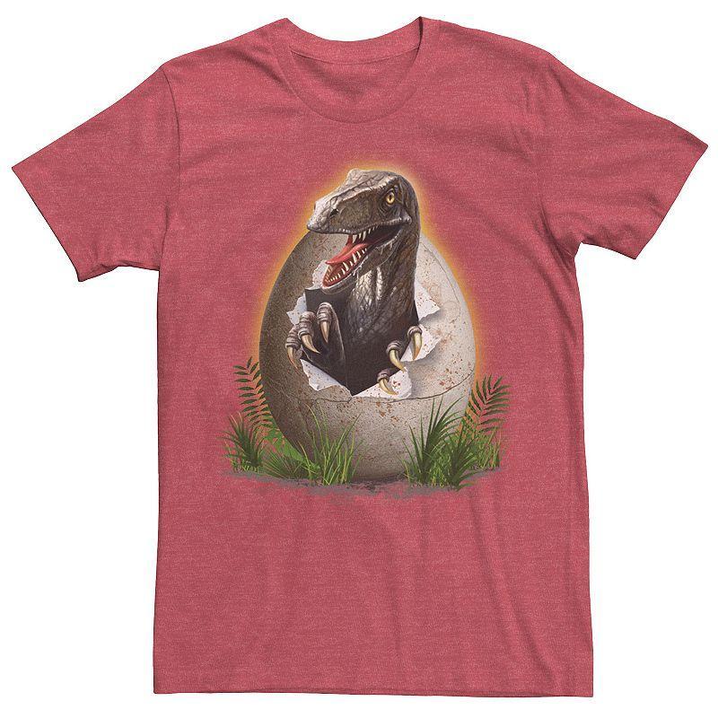Men's Jurassic Park Raptor Breaking The Egg Graphic Tee, Size: XL, Red Grey Product Image