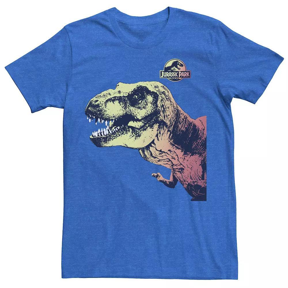 Men's Jurassic Park T-Rex Sunset Color Fil In Graphic Tee, Size: Medium, Athletic Grey Product Image