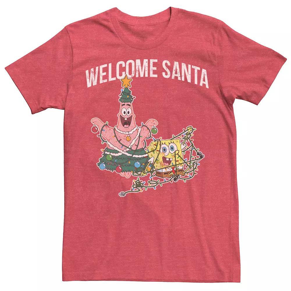 Men's Spongebob Squarepants Patrick Welcome Santa Tee, Size: Medium, Royal Grey Product Image