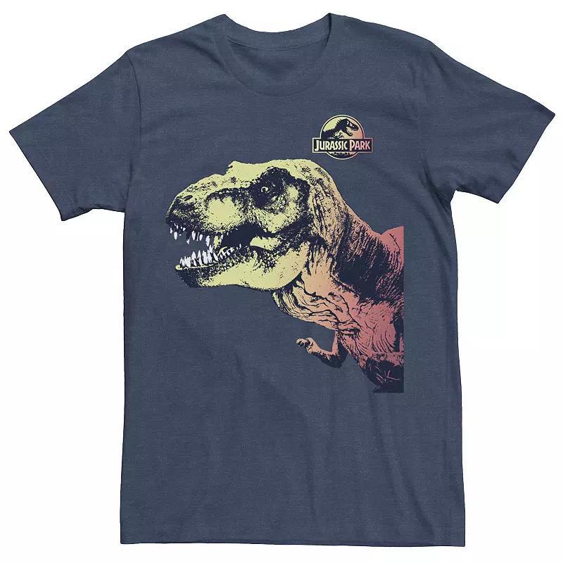 Men's Jurassic Park T-Rex Sunset Color Fil In Graphic Tee, Size: Medium, Athletic Grey Product Image