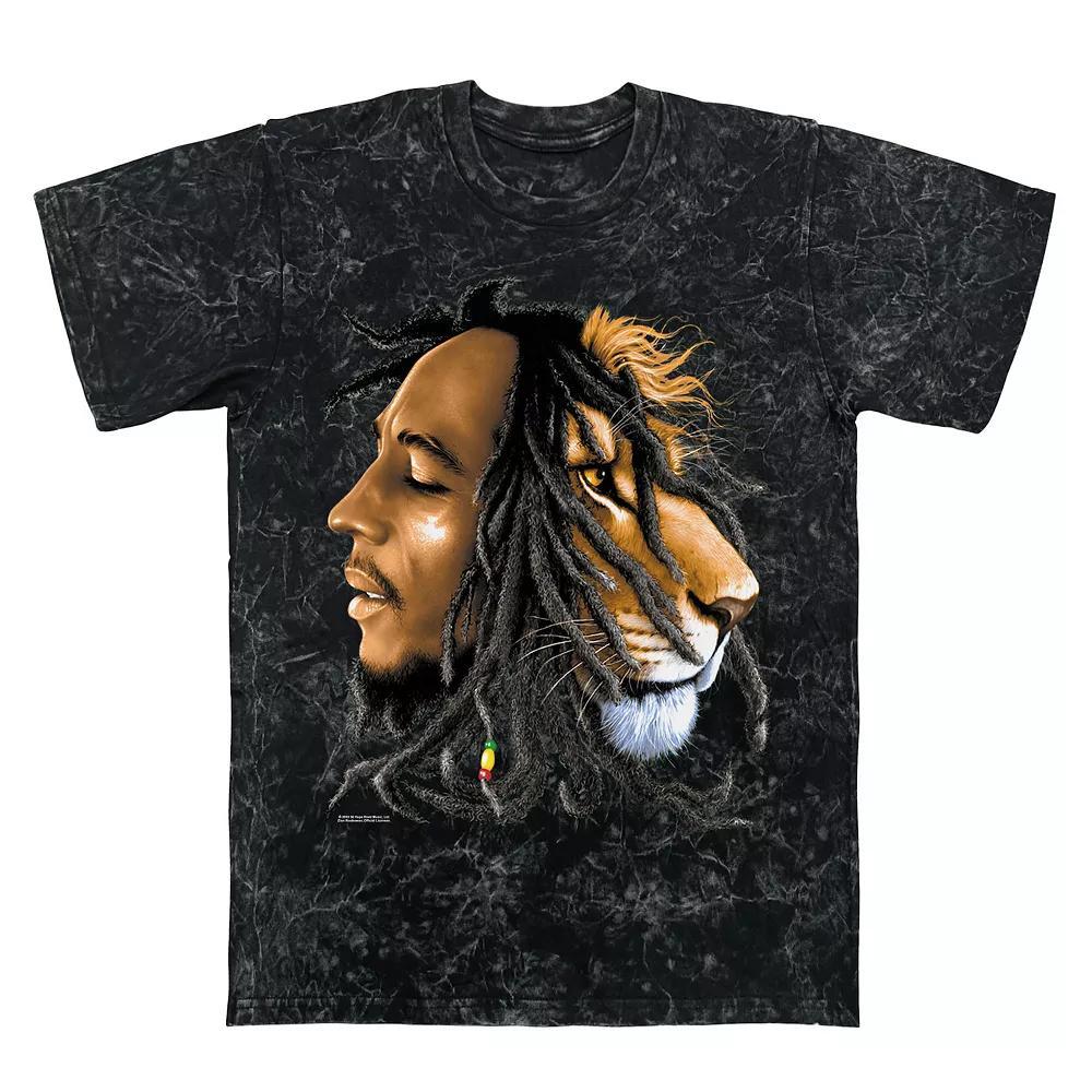 Men's Bob Marley Zion Profile Graphic Tee, Size: Medium, Black Mineral Wash Product Image