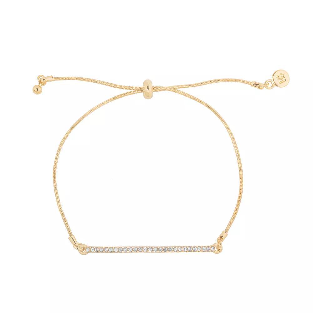 LC Lauren Conrad Gold Tone Pave Pull-Tie Bracelet, Women's, Clear Product Image