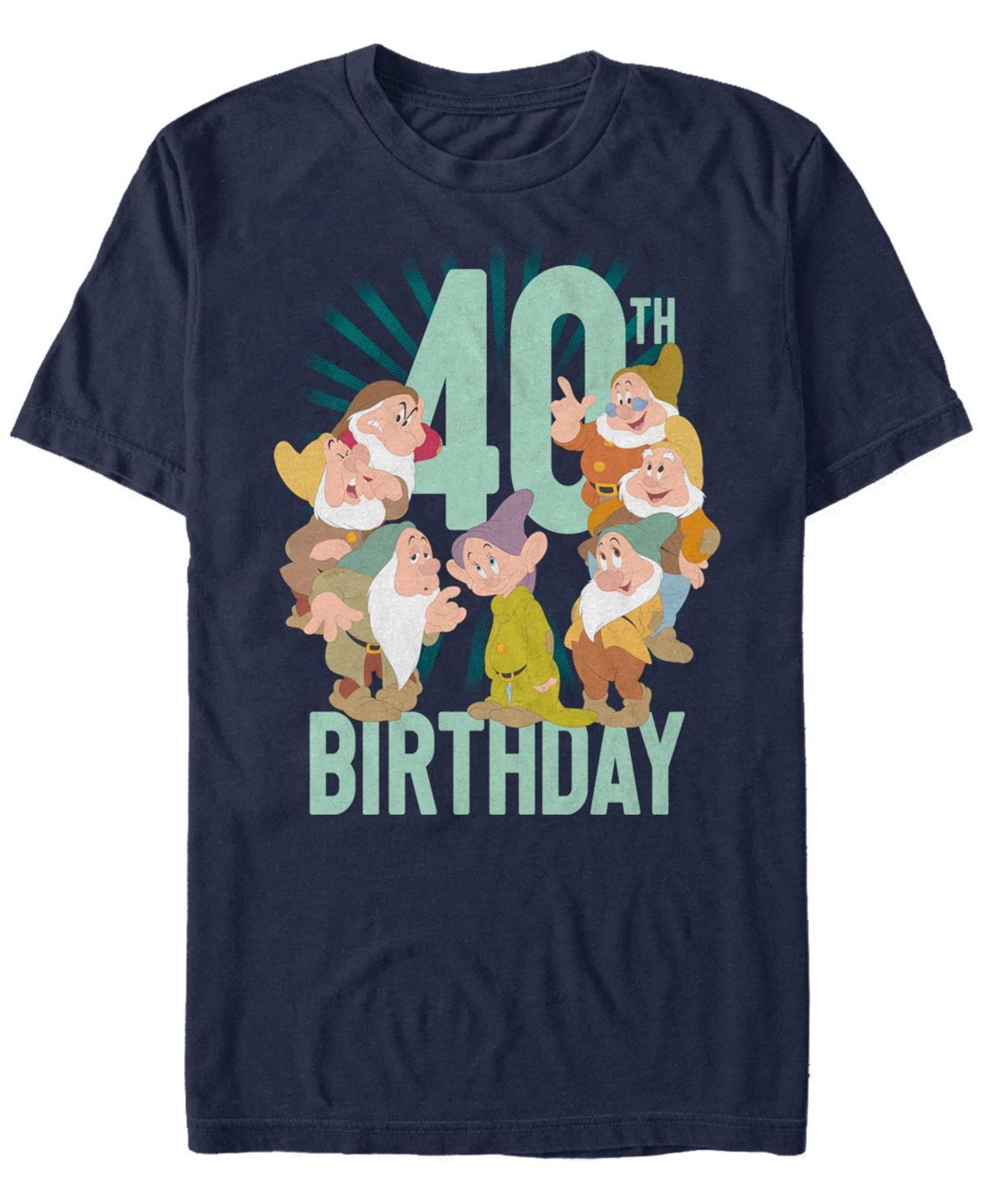 Disney's Snow White Men's Dwarfs Group Shot 40th Birthday Graphic Tee, Size: Small, Blue Product Image