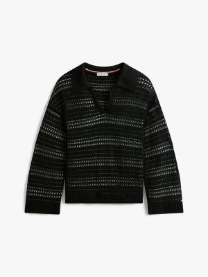 Crochet Polo Sweater Product Image