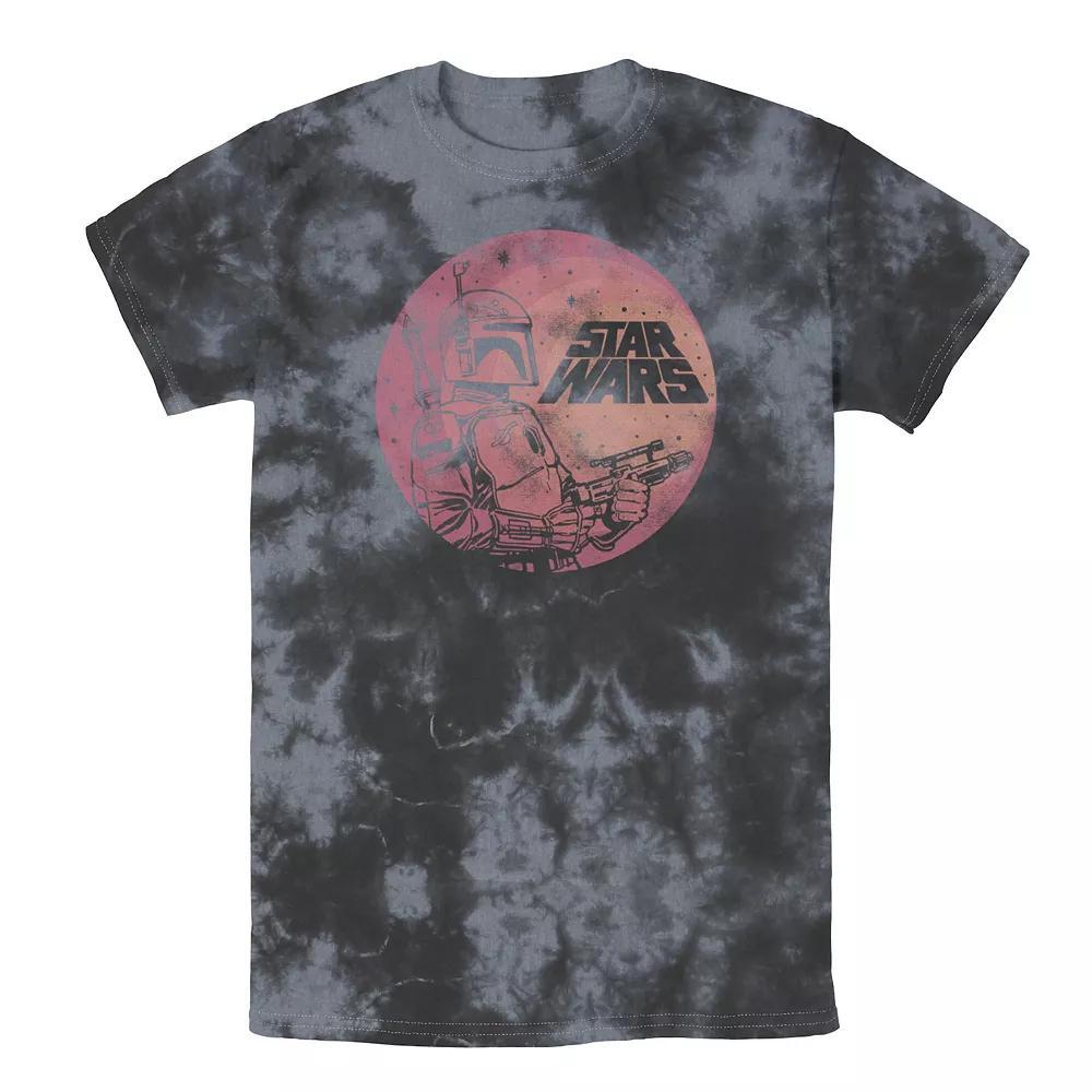 Men's Star Wars Boba Fett Retro Circle Tee, Boy's, Size: Small, Black Grey Product Image