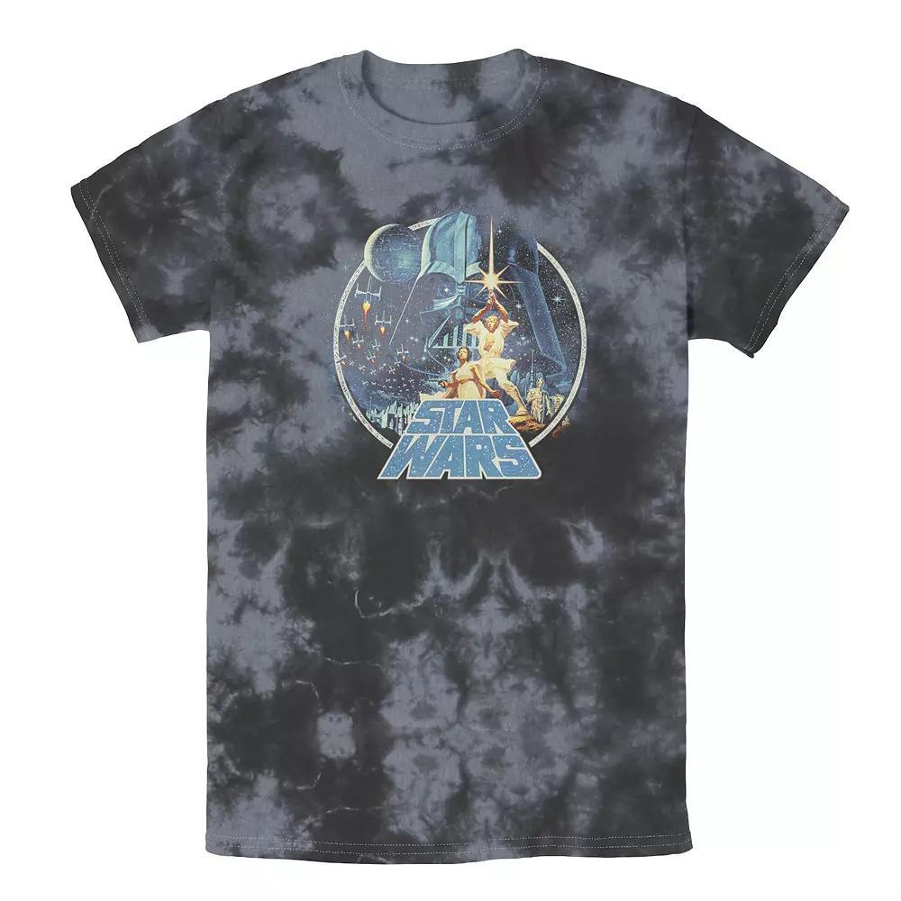 Men's Star Wars Group Victory Scene Retro Poster Tee, Size: Medium, Black Product Image