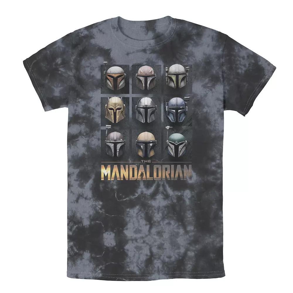 Men's Star Wars The Mandalorian Helmet Box Up Tee, Boy's, Size: Small, White Blue Product Image