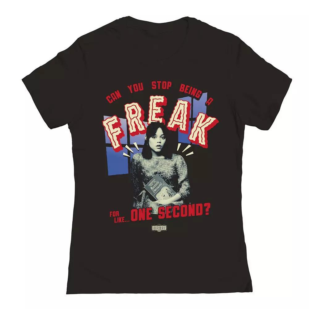 Junior's Freak Beetlejuice Graphic Tee, Women's, Size: Medium, Black Product Image