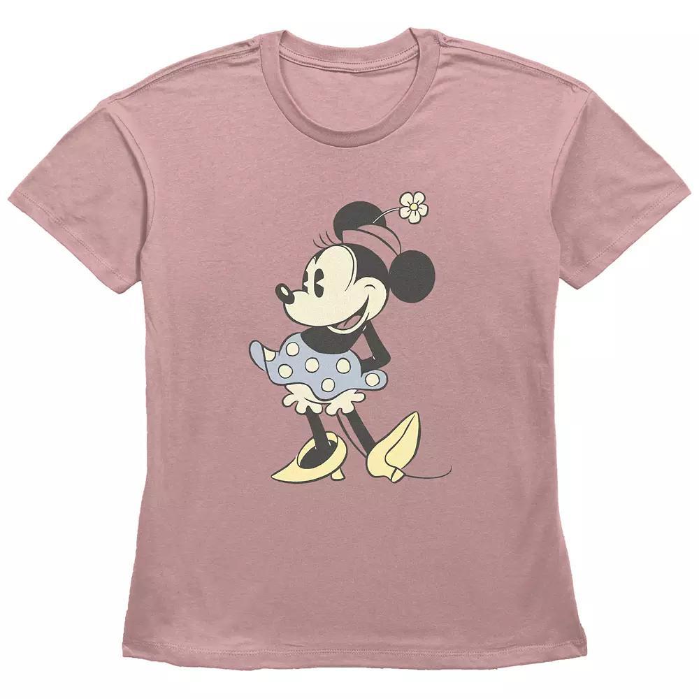 Disney's Minnie Mouse Classic Vintage Outfit Women's Graphic Tee, Size: Small, Desert Pink Product Image