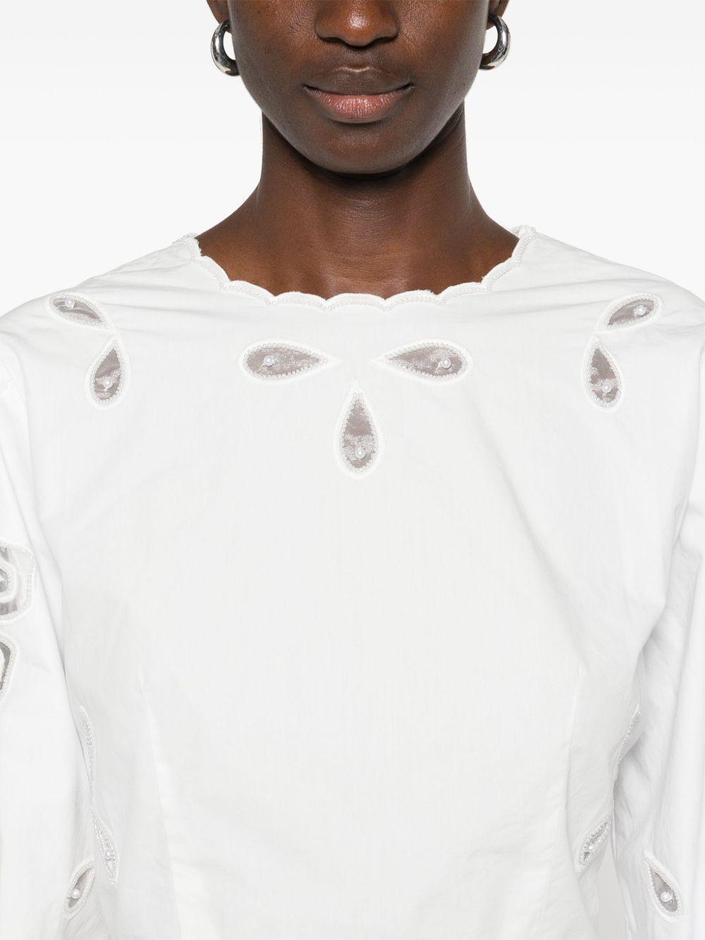 floral-embroidered blouse Product Image