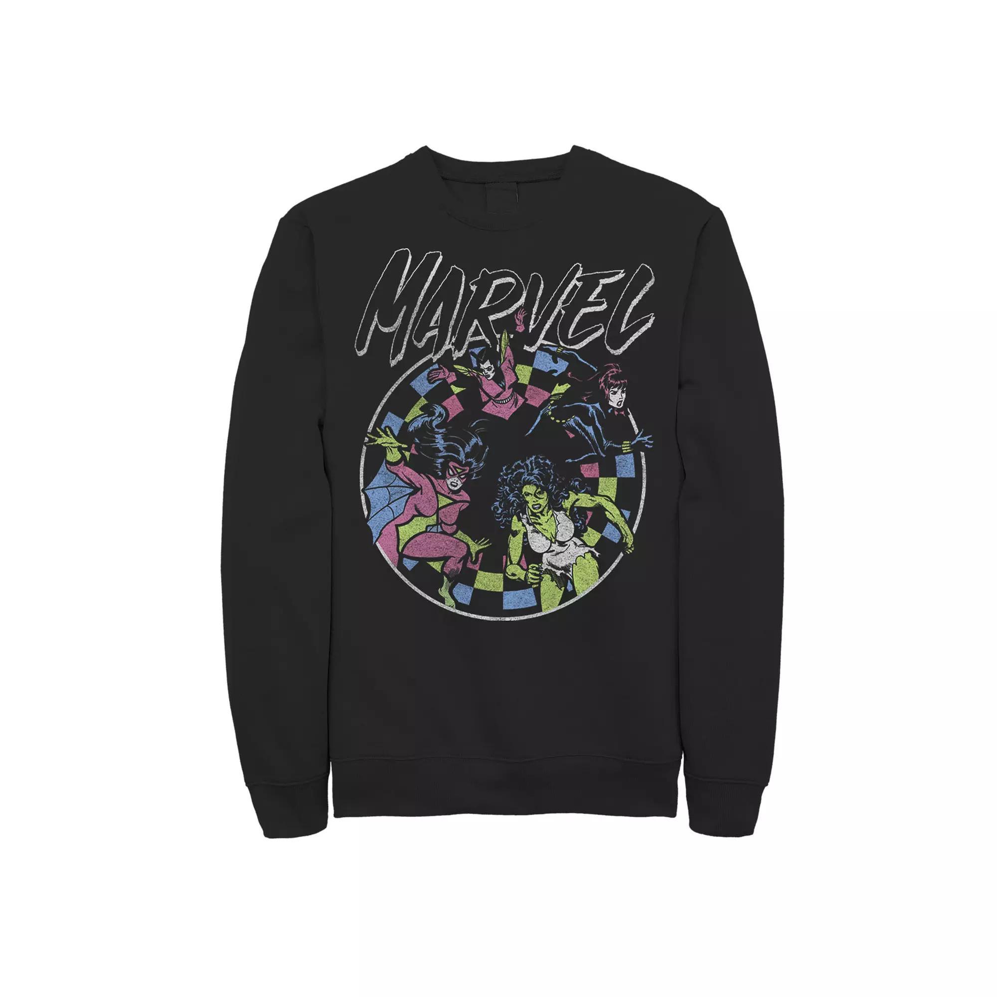 Men's Marvel Grunge Marvel Sweatshirt, Size: Small, Black Product Image