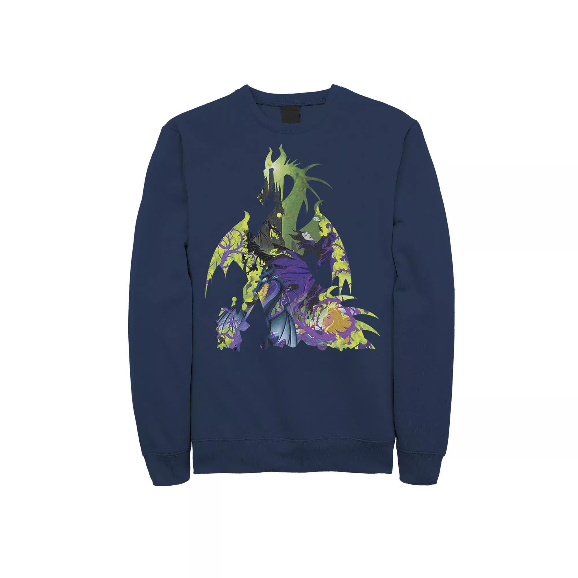 Disney's Sleeping Beauty Maleficent Men's Dragon Silhouette Sweatshirt, Size: Medium, Blue Product Image