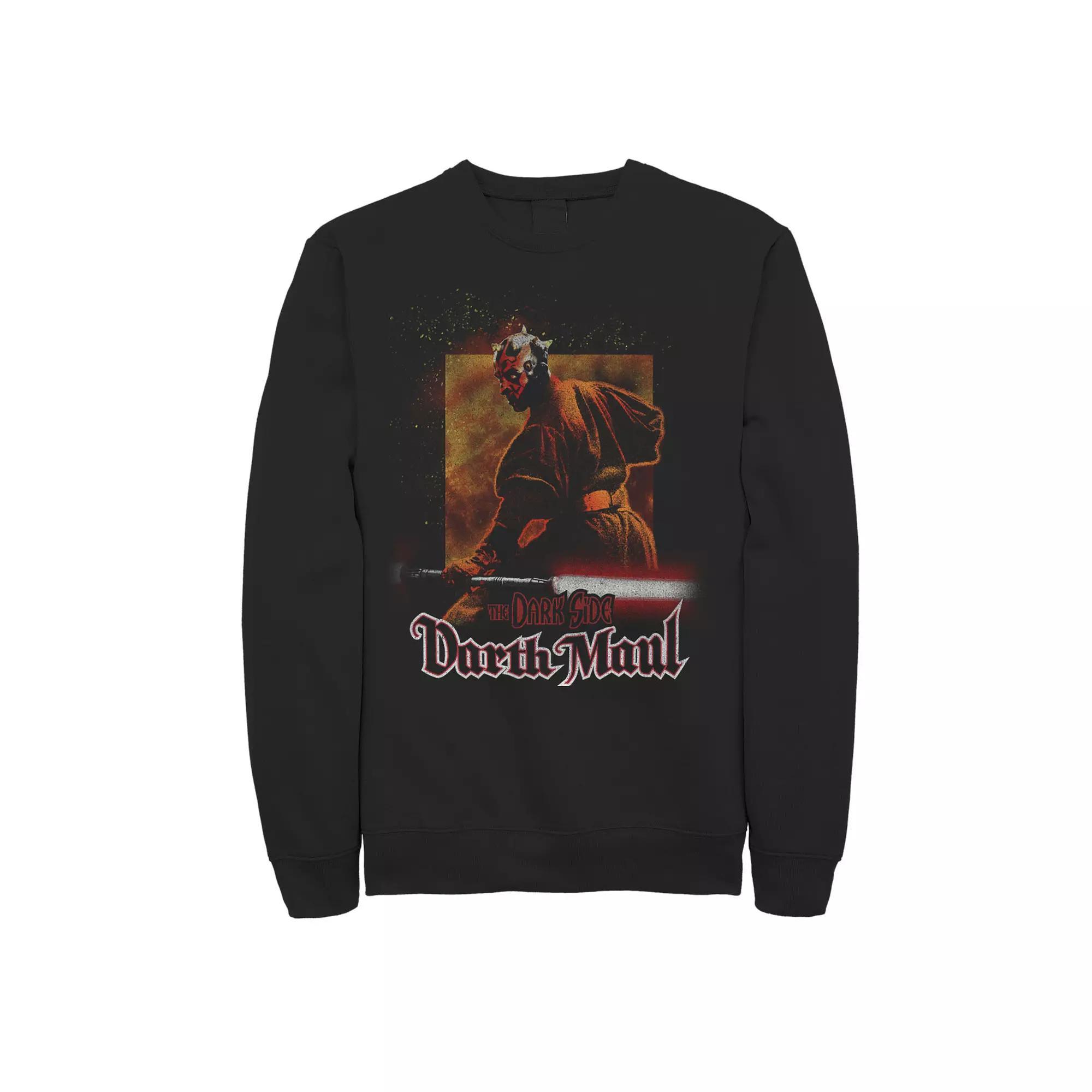 Men's Star Wars Darth Maul The Dark Side Text Poster Sweatshirt, Size: Small, Black Product Image