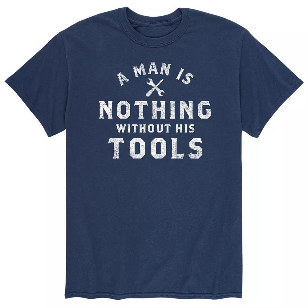 Men's Man Nothing Without Tools Tee, Size: Medium, Blue Product Image