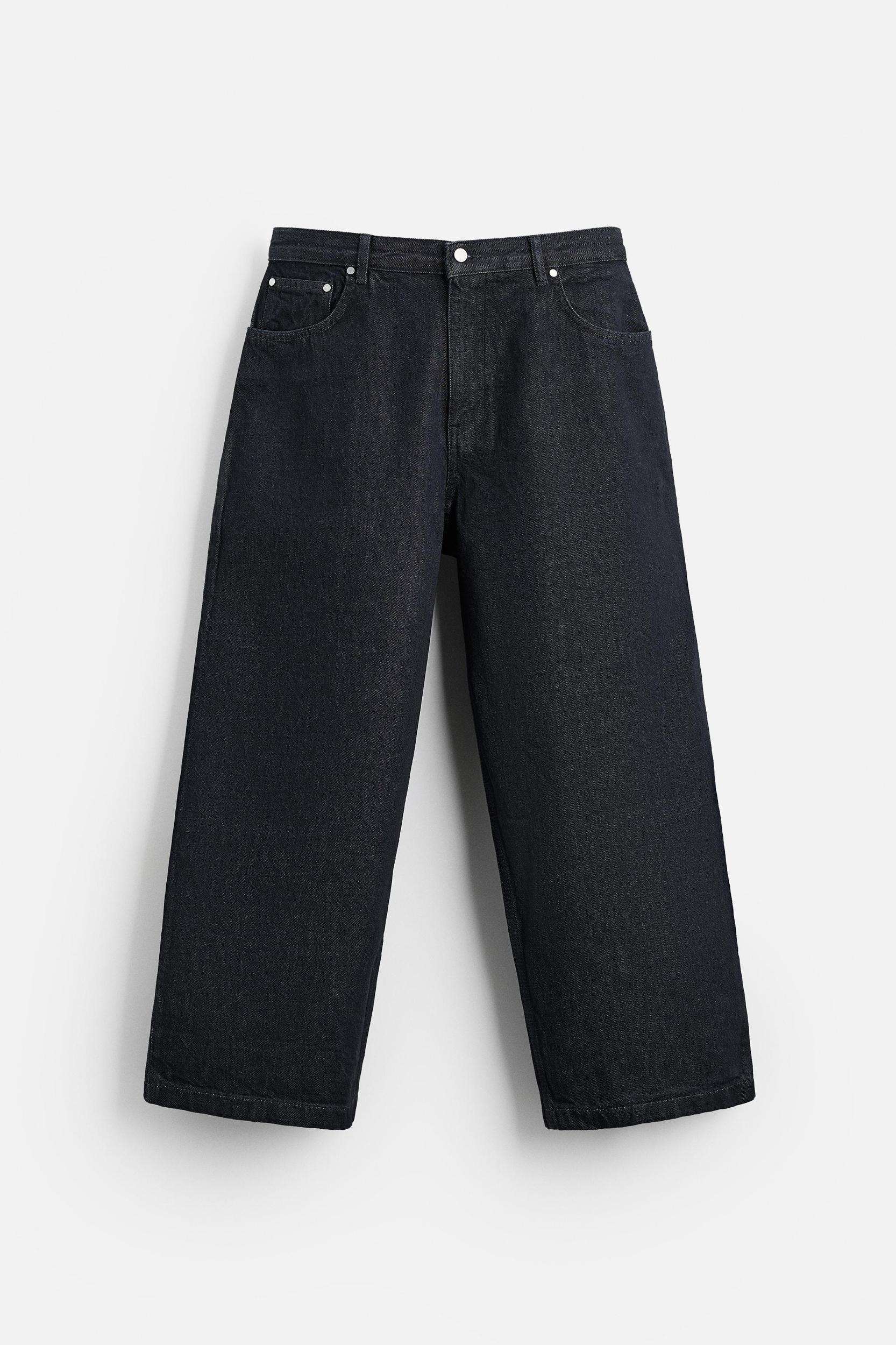 RELAXED WIDE LEG EMBROIDERY JEANS Product Image
