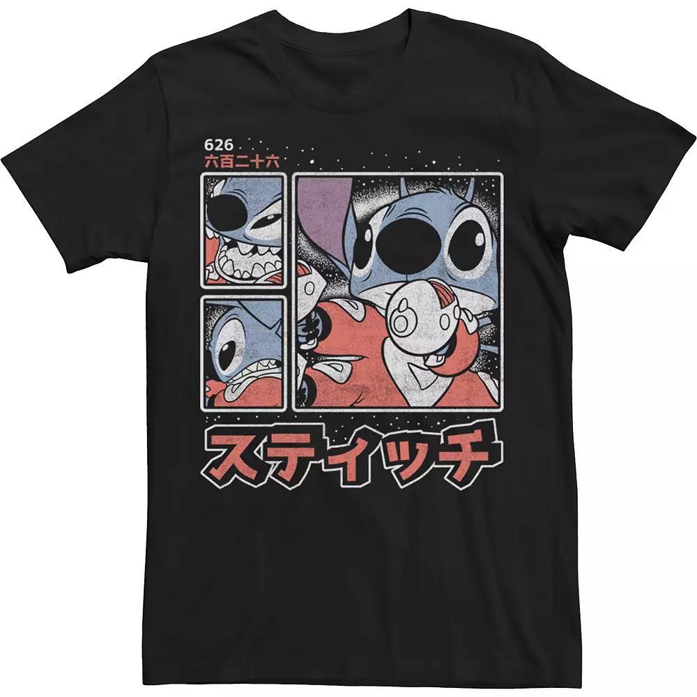 Disney's Lilo & Stitch Men's 626 Stitch Day Kanji Panels Tee, Size: XL, Black Product Image