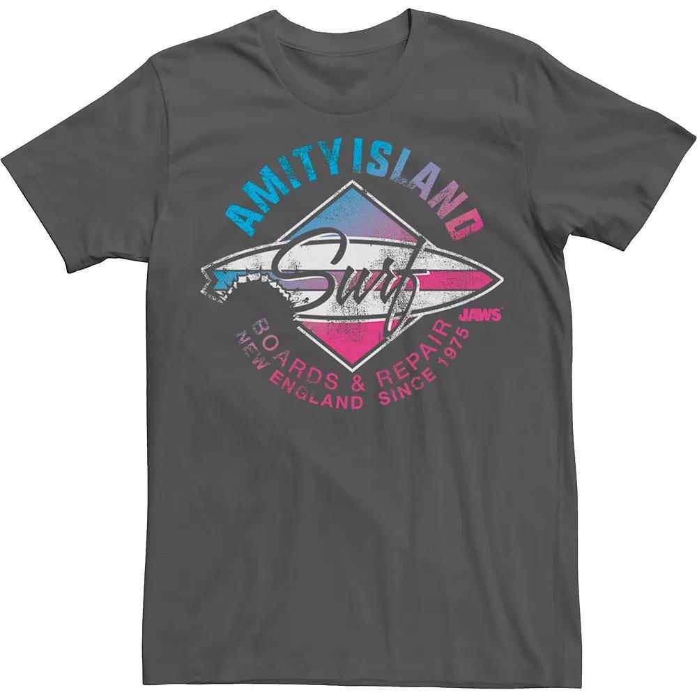 Big & Tall Jaws Shark City Vintage Logo Tee, Men's, Size: 3XL, Grey Heather Product Image