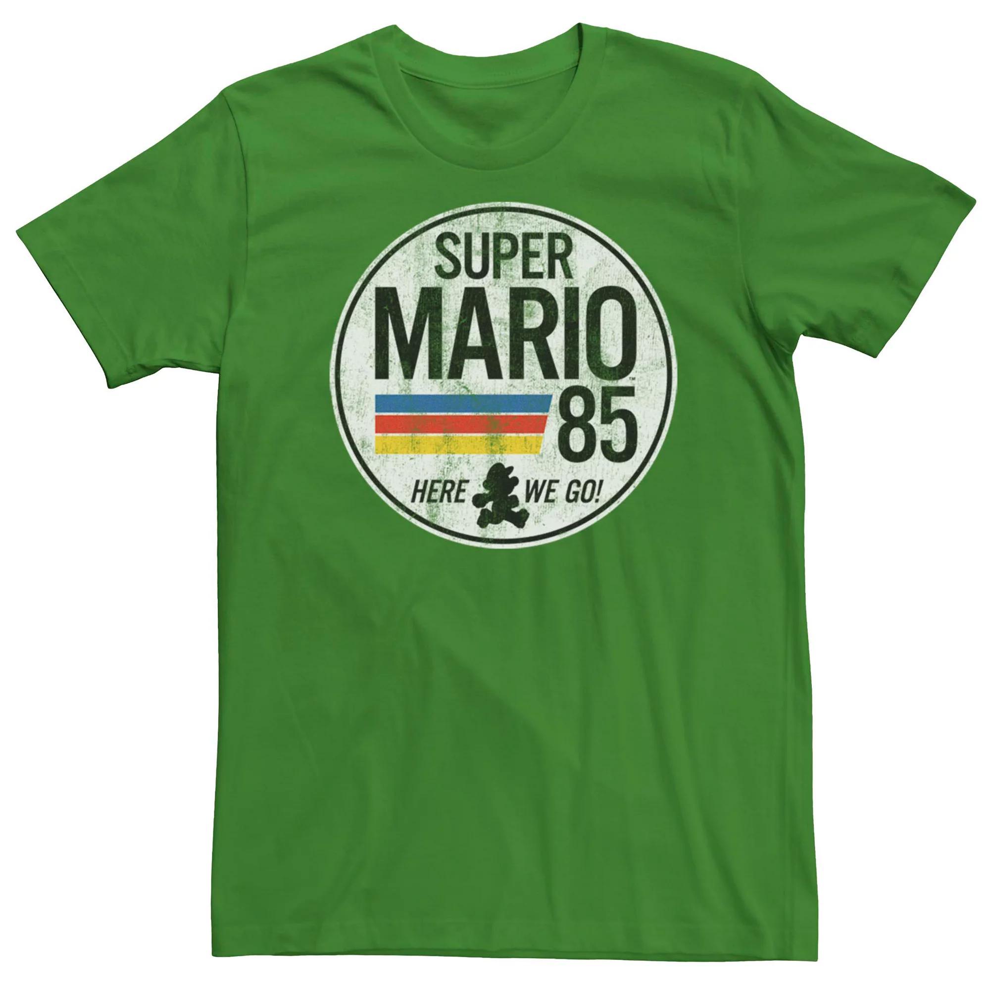 Men's Nintendo Super Mario Here We Go Vintage Short Sleeve Tee, Size: Small, Kelly Product Image