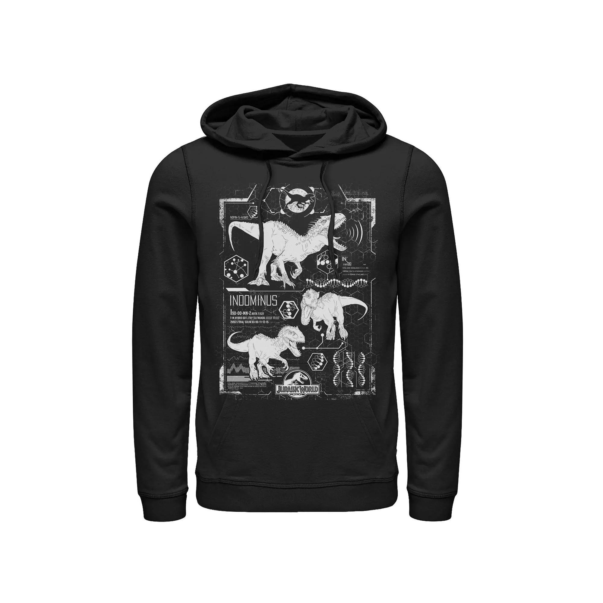Men's Jurassic World Two T-Rex Neon Green Poster Hoodie, Size: Small, Grey Heather Product Image