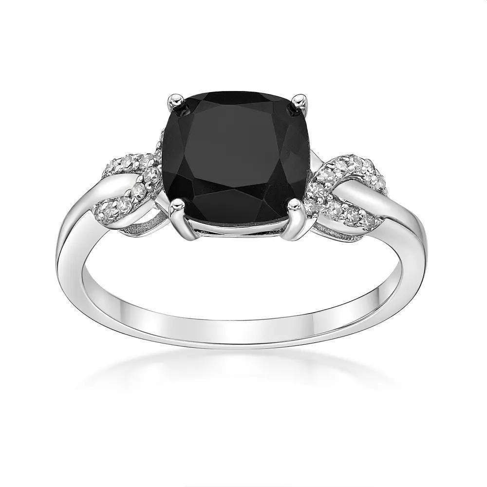 Gemminded Sterling Silver Onyx Ring, Women's, Size: 6 Product Image
