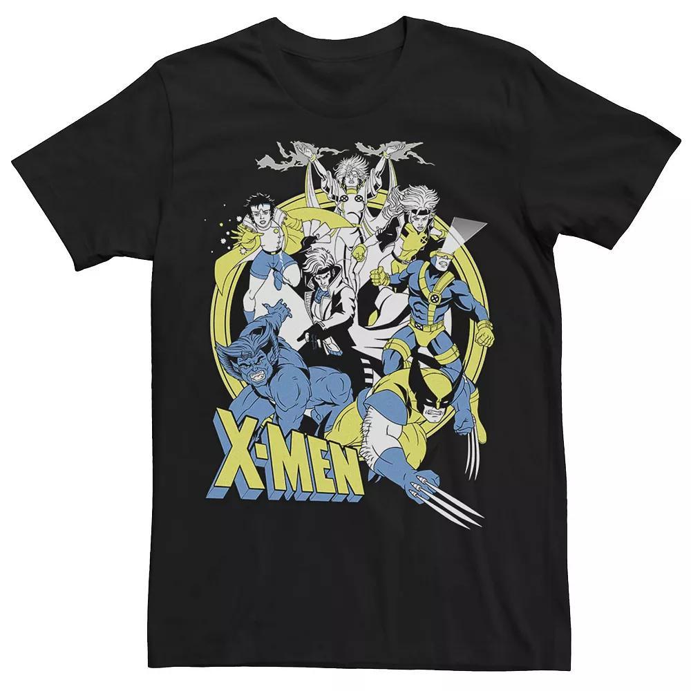 Men's Marvel X-Men Retro Action Group Shot Logo Tee, Size: XXL, Black Product Image